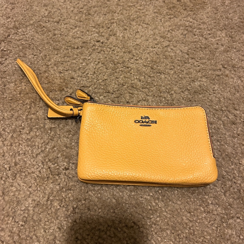 Mustard Yellow Coach Wristlet